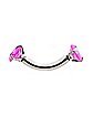 Prong Pink CZ Belly Ring - 14 Gauge