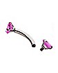 Prong Pink CZ Belly Ring - 14 Gauge