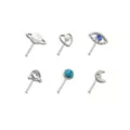 Multi-Pack Blue CZ Opal-Effect Galaxy Nose Pins 6 Pack at Spencer's