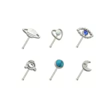 Multi-Pack Blue CZ Opal-Effect Galaxy Nose Pins 6 Pack at Spencer's