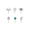 Multi-Pack Blue CZ Opal-Effect Galaxy Nose Pins 6 Pack at Spencer's