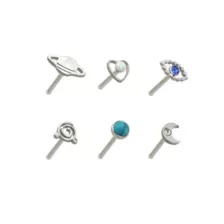 Multi-Pack Blue CZ Opal-Effect Galaxy Nose Pins 6 Pack at Spencer's