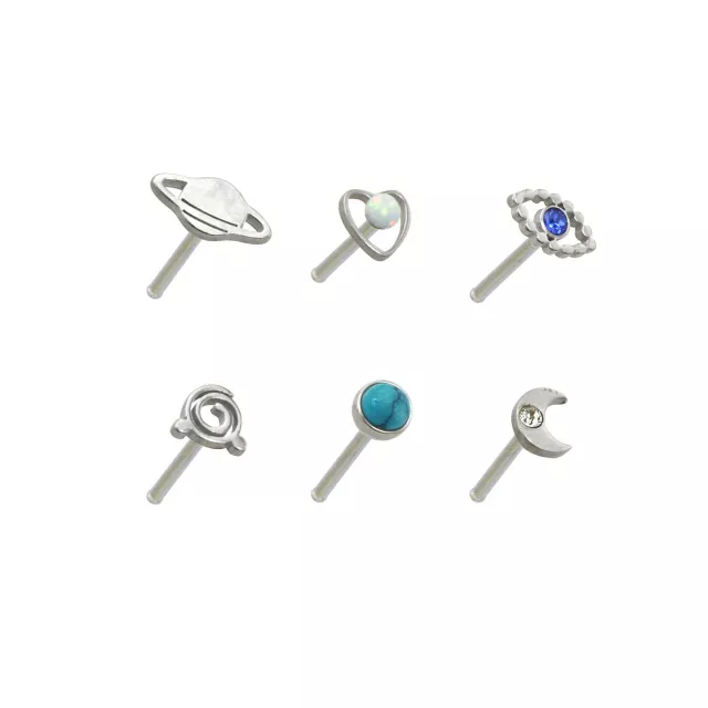 Multi-Pack Blue CZ Opal-Effect Galaxy Nose Pins 6 Pack at Spencer's
