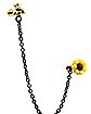 Multi-Pack Bee and Sunflower Chain Cartilage Earring 2 Pack - 18 Gauge