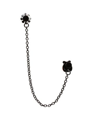 Multi-Pack Ladybug and Flower Chain Cartilage Earring 2 Pack - 18 Gauge