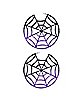 Black and Purple Ombre Spider Web Hoop Earrings - 18 Gauge