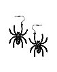 Black Spider Dangle Earrings