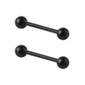 Black Bioflex Nipple Barbells - 14 Gauge at Spencer's