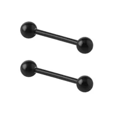 Black Bioflex Nipple Barbells - 14 Gauge at Spencer's