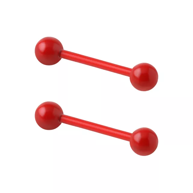 Red Bioflex Nipple Barbells - 14 Gauge at Spencer's