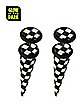 Glow in the Dark Black and White Checkered Fake Tapers - 18 Gauge