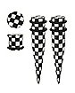 Multi-Pack Black and White Checkered Plugs and Tapers - 2 Pair