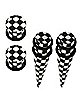 Multi-Pack Black and White Checkered Plugs and Tapers - 2 Pair