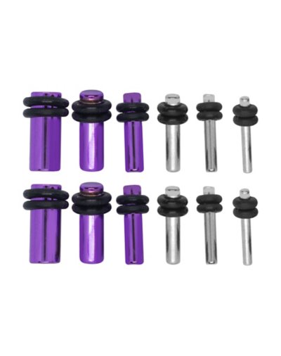 Multi-Pack Purple and Silver Plugs 12 Pack