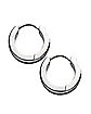 Silvertone Greek Symbol Huggie Hoop Earrings - 18 Gauge