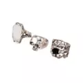Multi-Pack Skull Stone and Rose Rings - 5 Pack at Spencer's