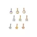 Multi-Pack CZ Rosegold Silver and Gold Nose Pins 9 Pack - 20 Gauge at Spencer's