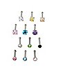 Multi-Pack CZ Pronged Nose Pins 12 Pack - 20 Gauge