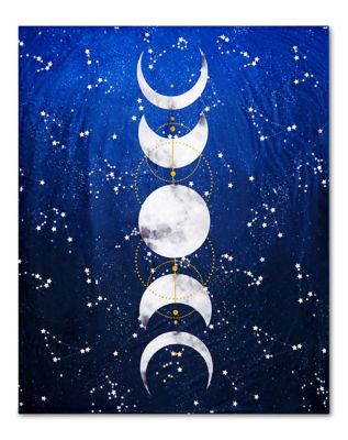 Celestial Moon Phase Fleece Blanket Spencer s