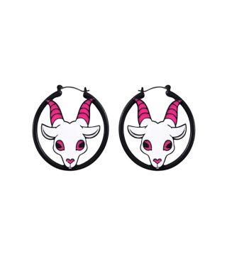Demon Goat Hoop Earrings - 18 Gauge