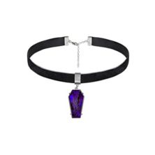 Purple Coffin Collar Choker Necklace - Spencer's