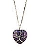 Amethyst Cage Stone Heart Necklace