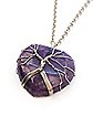 Amethyst Cage Stone Heart Necklace