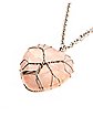 Rose Quartz Cage Stone Heart Chain Necklace