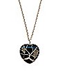 Onyx Cage Stone Heart Necklace