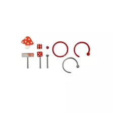 Multi-Pack Mushroom and Dice Nose Pins and Hoop Nose Rings 6 Pack - 20 Gauge at Spencer's