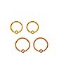 Multi-Pack Round CZ Goldplated Captive Rings 4 Pack - 16 Gauge