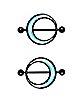 Black and Blue Crescent Moon Nipple Shields - 14 Gauge