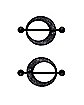 Black and Blue Crescent Moon Nipple Shields - 14 Gauge