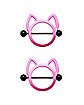 Pink Cat Nipple Shields - 14 Gauge