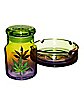 Ombre Weed Leaf Stash Jar and Ashtray Set - 4.6 oz