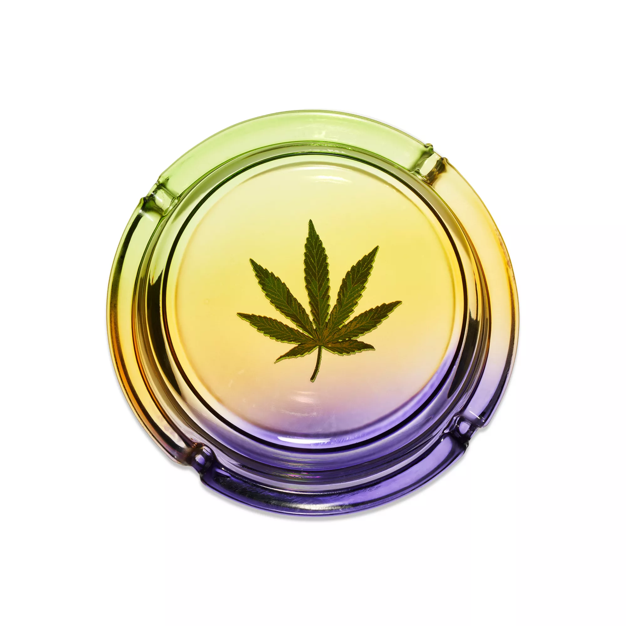 Ombre Weed Leaf Stash Jar and Ashtray Set - 4.6 oz