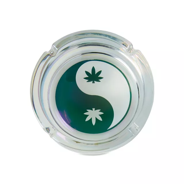 Yin Yang Weed Leaf Stash Jar and Ashtray Set at Spencer's
