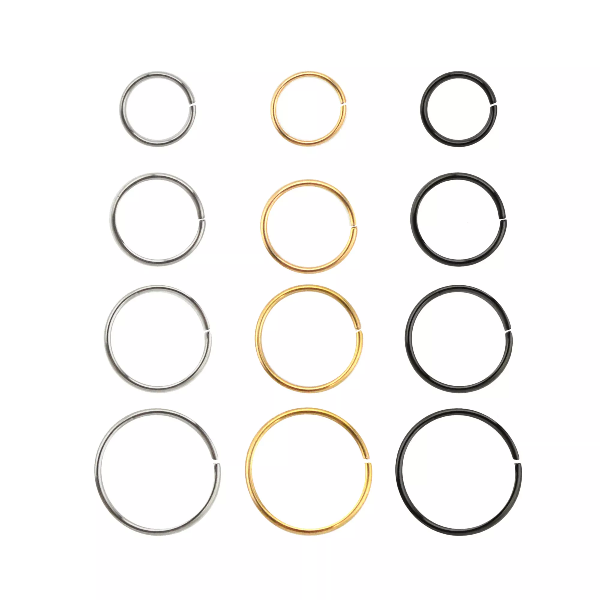 Multi-Pack Multi-Color Hoop Nose Rings 12 Pack - 20 Gauge at Spencer's