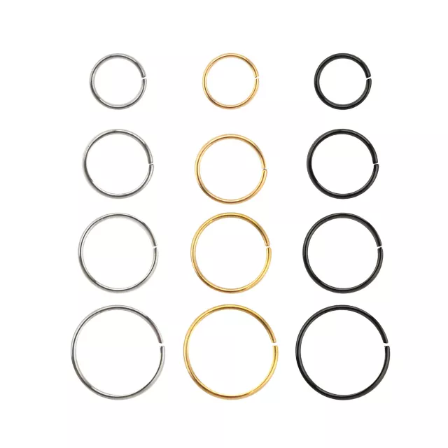 Multi-Pack Multi-Color Hoop Nose Rings 12 Pack - 20 Gauge at Spencer's