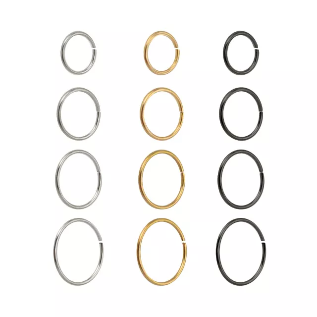 Multi-Pack Multi-Color Hoop Nose Rings 12 Pack - 20 Gauge at Spencer's