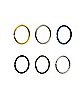 Multi-Pack Multi-Color Hoop Nose Rings 6 Pack - 20 Gauge