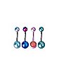 Multi-Pack Blue Crackle and Pink Belly Rings 4 Pack - 14 Gauge