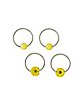 Multi-Pack Daisy and Yellow Captive Bead Rings 4 Pack - 18 Gauge