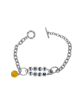 Smiley Face They/Them Pronoun Bracelet