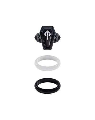Multi-Pack Coffin and Black and White Rings 3 Pack