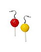 Red and Yellow Lollipop Dangle Earrings - 18 Gauge
