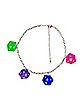 Colored D20 Chain Choker Necklace