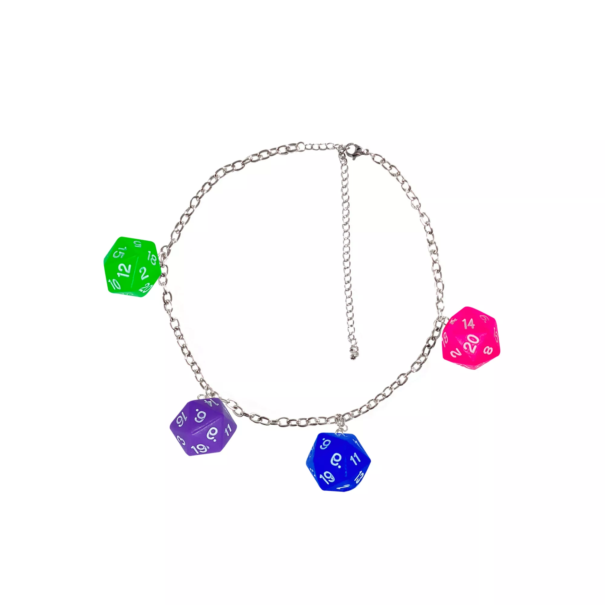Colored D20 Chain Choker Necklace at Spencer's