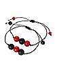 Black and Red Long Distance Bead Bracelets