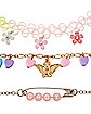 Multi-Pack Baby Heart Flower Choker Necklaces - 3 Pack